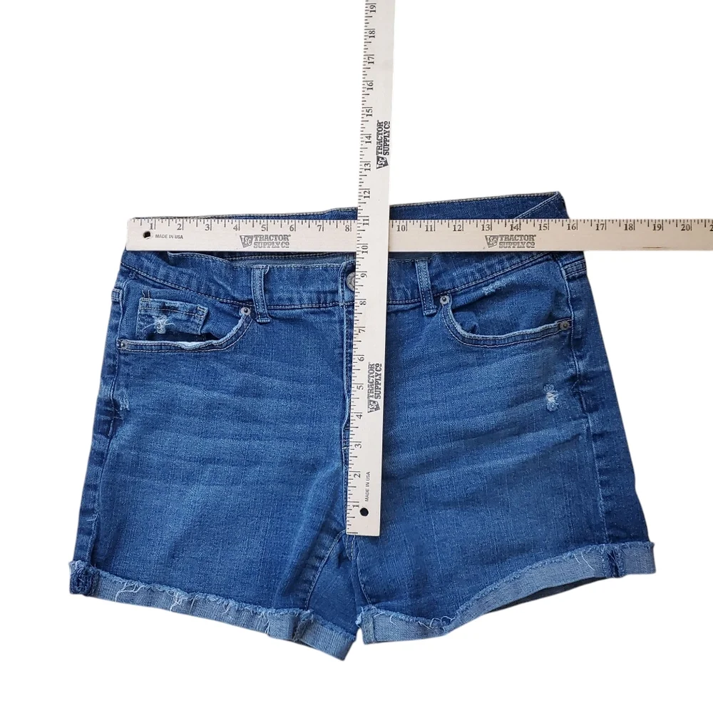 Aeropostale Denim Stretch Distressed Roll Cuff‎ Denim Shorts Size 10